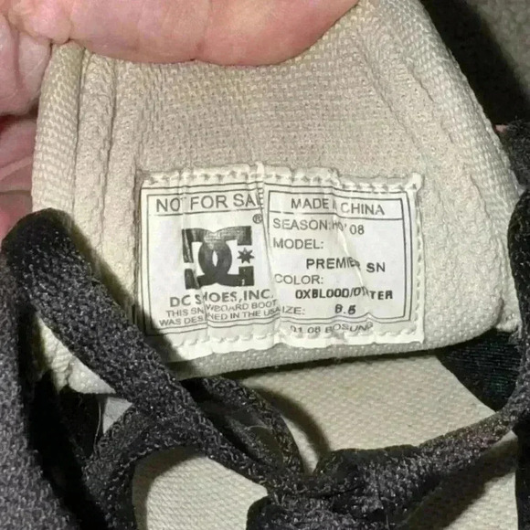 RARE DC Premier SN VTG  Y2K Fat Tongue Shoes Sneakers Burgundy Gold Men Size 8.5 - Picture 4 of 11